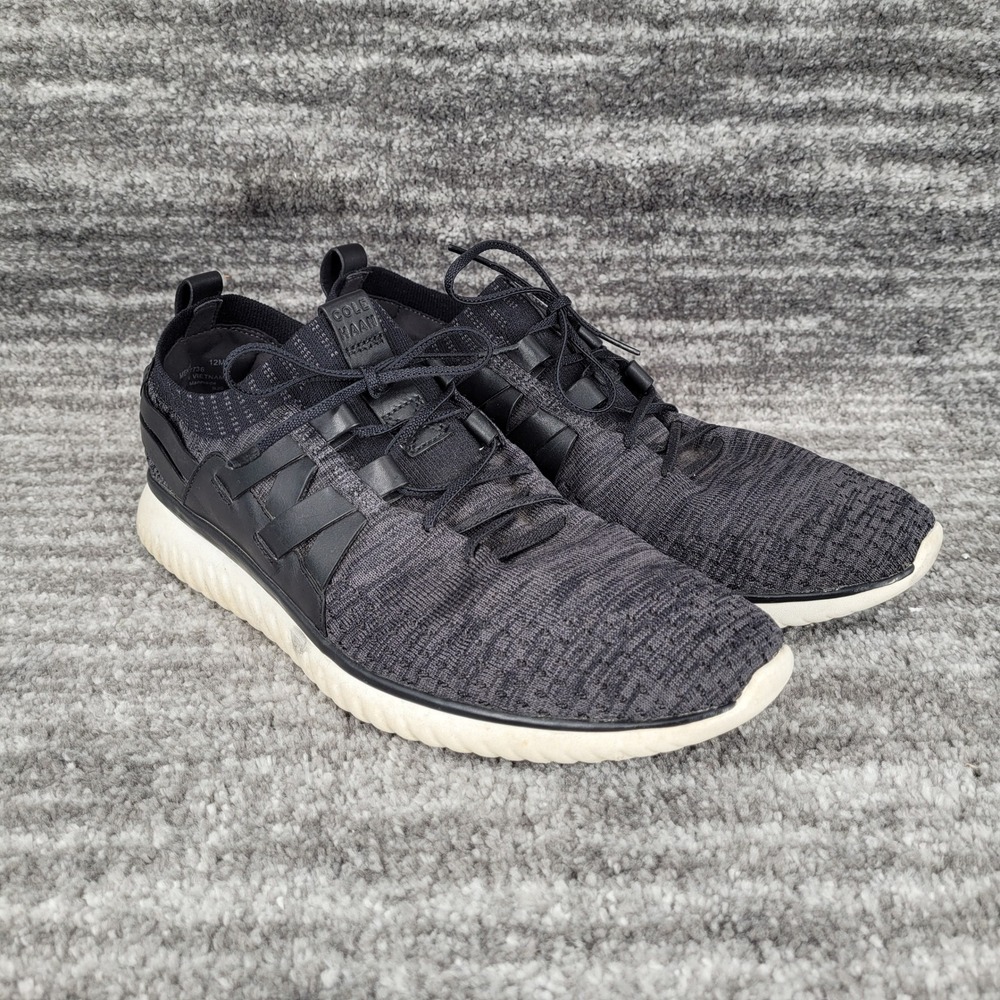 Cole Haan Grand Motion Mens Black Knit Lace Up Sneaker Shoes 12M C27736